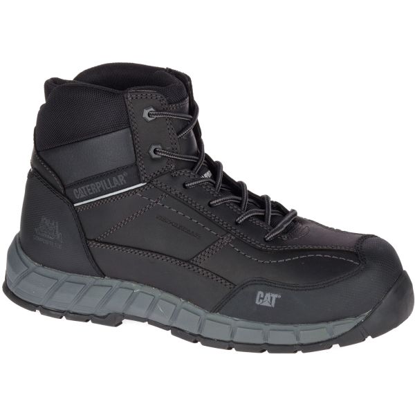 Cat Streamline Mid Chaussure de securite S1P en cuir noire
