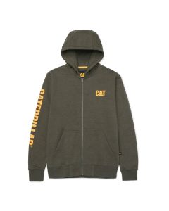Full Zip Banner Hoodie army moss